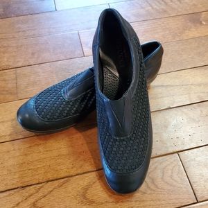 Sesto Meucci Womens Leather Loafers Shoes Comfort Woven Black 10 N